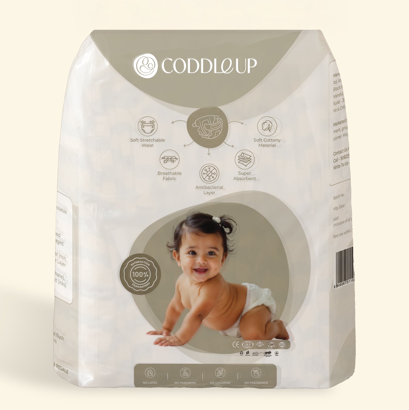 Medium taped Diaper 4-8kgs. 26/pack