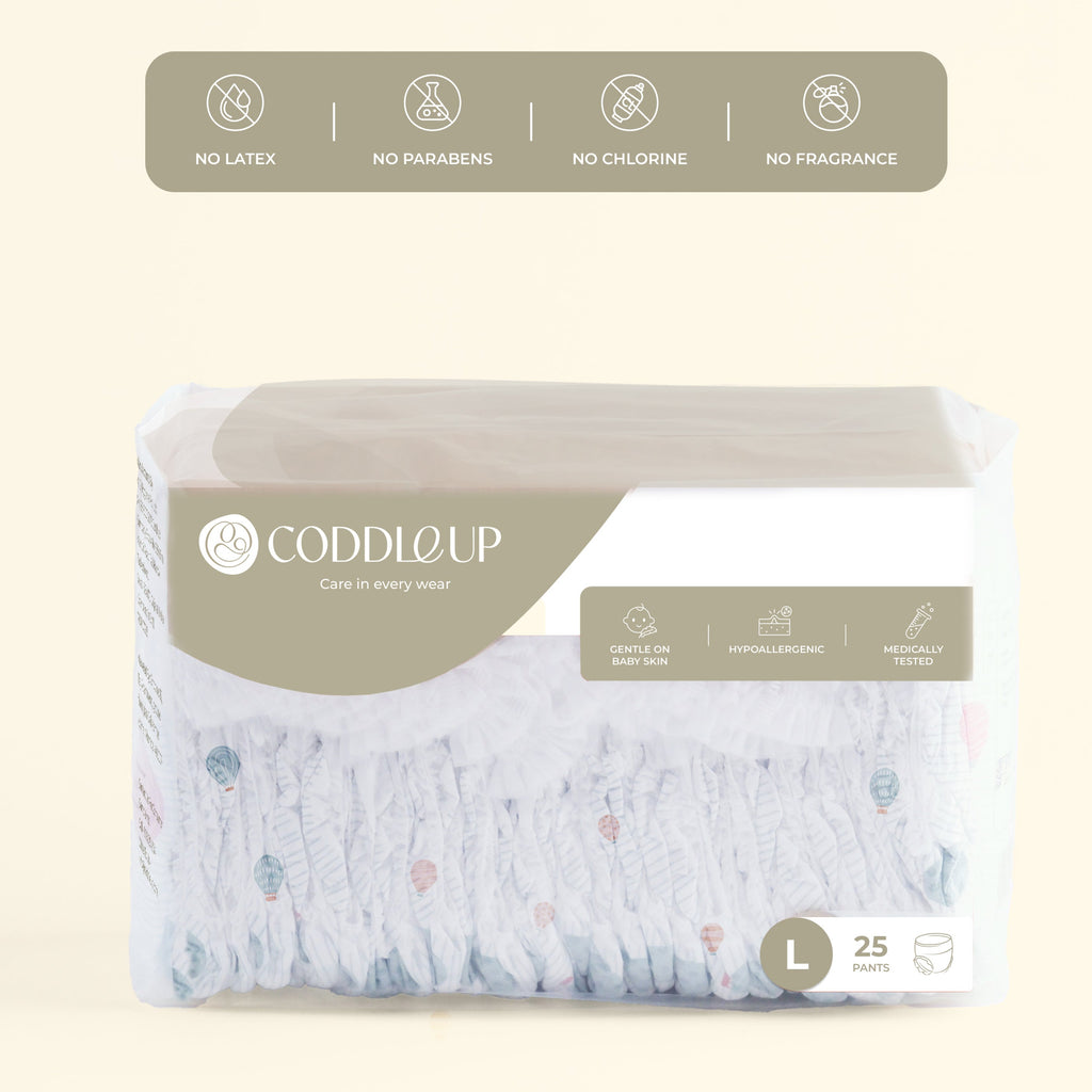 Large pant style Diaper (7-12kgs). 25/pack